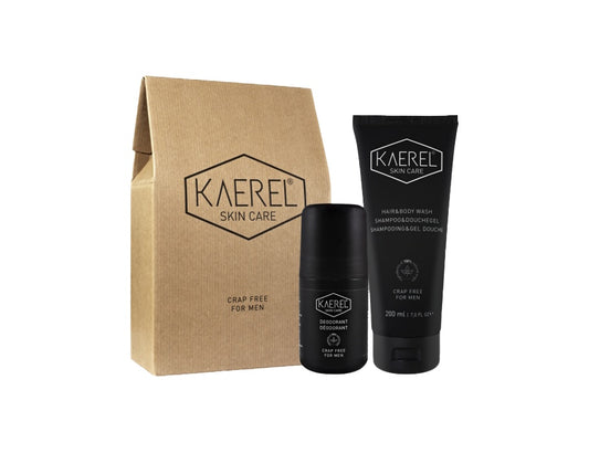 Kaerel Skin Care Starter Set voor Mannen - Hair & Body Wash (200ml) & Deodorant - 100% Natuurlijk